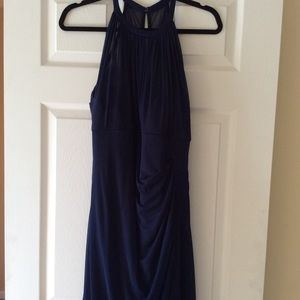 F15662 Marine blue David’s Bridal bridesmaid dress